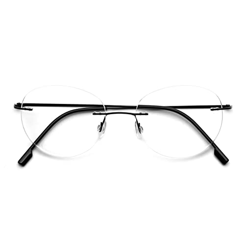 KoKoBin Round Rimless Reading Glasses Super Light Titanium Alloy Reading Aid for Men and Women black, 1/1.5/2/2.5/3/3.5 - Image 3