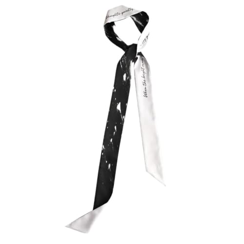 Cravate d'été en soie haut de gamme motif météorite noir et blanc pour homme et femme