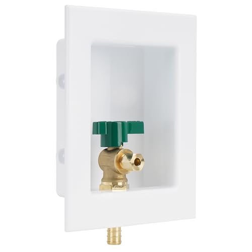 SECKWHALE Pre-assembled Ice Maker Outlet Box 1/2-Inch Pex Crimp x 1/4-Inch OD Compression Connection with 1/4-Inch Turn Ball Valve Ice Maker Box