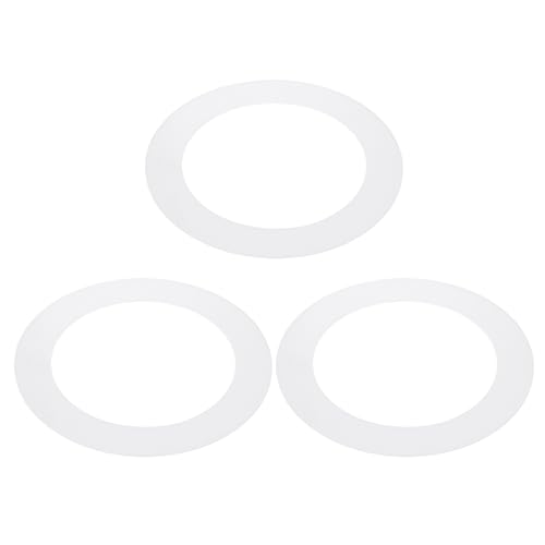 PATIKIL 5.9" ID 8.1" OD Plastic Trim Ring, 3 Pcs Ceiling Light Goof Rings Matte Circular Light Cover Lighting Fixture for Ceiling Wall Recessed Can Downlights, Translucent Matte White