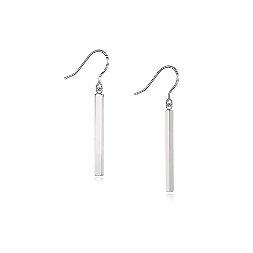 Limerencia Pure Titanium Vertical Bar Dangle Earrings,Lightweight Drop Earrings Hypoallergenic for Sensitive Ears Women