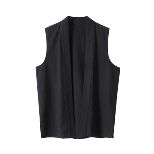 Gilet sans manches en coton et lin pour homme au style décontracté