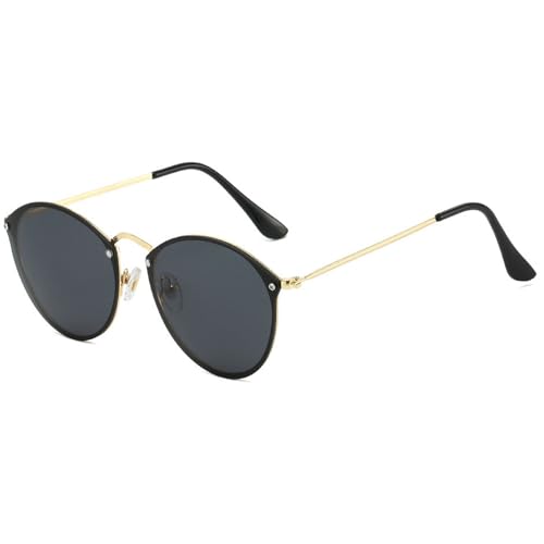 Retro Round Punk Metal Women Sunglasses Shades UV400 Fashion Men Trending Mirror Sun Glasses