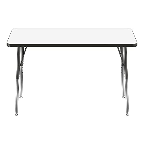 Image of Learniture Adjustable Height Dry-Erase Classroom Activity Table for School and Home, Rectangular Activity Table with Whiteboard Top, 24 inch D x 60 inch W x 30 inch H, White