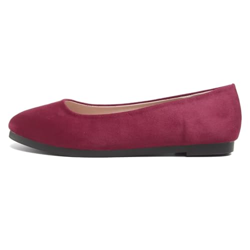 Image of Dear Time Women's Flats Comfortable Slip On Ballet Flats Soft Solid Casual Shoes