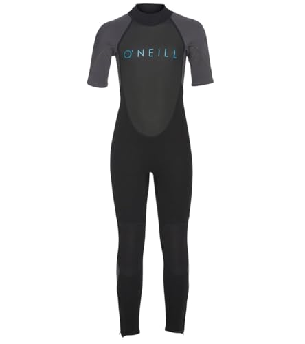 Youth Reactor-2 2mm Back Zip Short Sleeve Full Wetsuit, Black/Graphite, 10