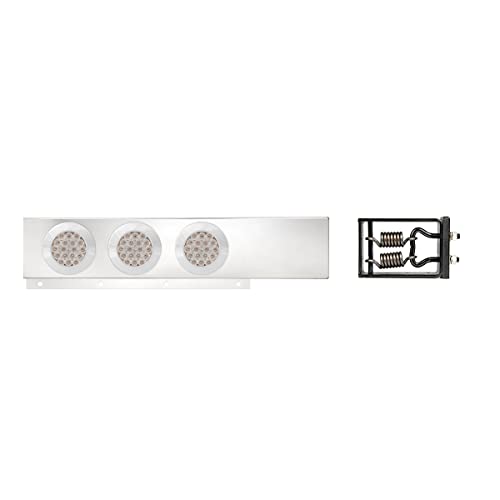 Image of GG Grand General 91021 Spring Loaded Stainless Steel Mud Flap Hanger with Red /Clear LED Light, 2.5 Inches Bolt Spacing, Pair