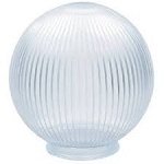 Image of Clear Acrylic Prismatic 6 Inch Lamp Post Globe with 3.24 Inch Threaded Neck