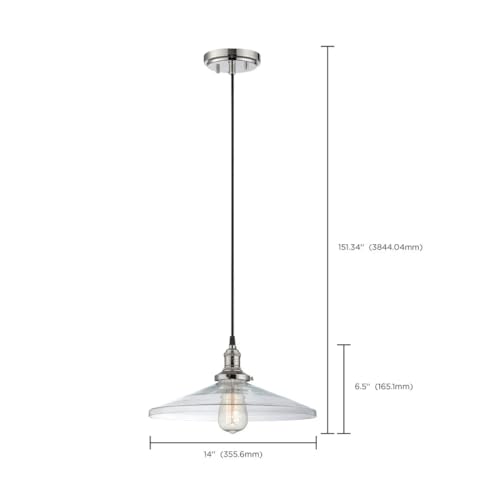 Image of Nuvo Lighting 60 /5409 Vintage Incandescent One Light Pendant Angled Polished Nickel