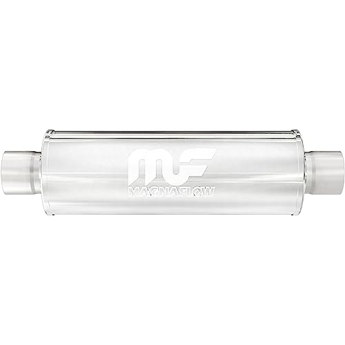 Image of MagnaFlow Performance Exhaust Muffler 10419: 3 inch /3 inch Inlet /Outlet, 4x4x14 inch Round, SStainless Steel, Satin Finish