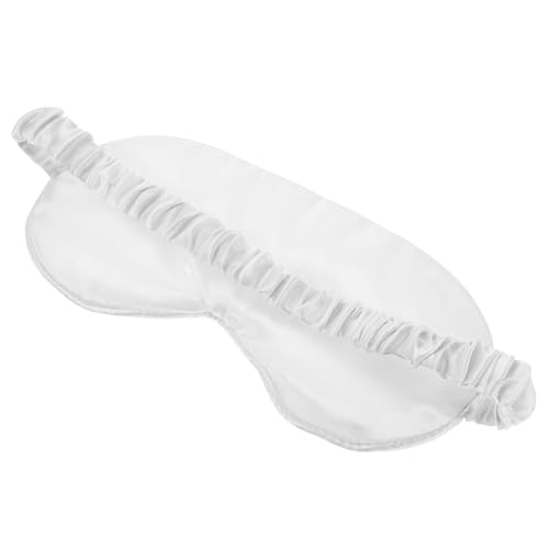 FRCOLOR 1個 シルクアイシェード silk eye mask eye patch 男性用 調節可能な目隠し ブラックアウトアイ アイマスクシルク アイシェーディング 白い