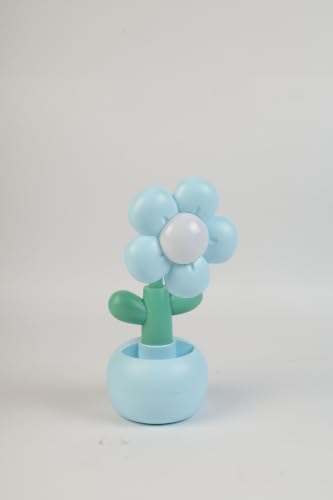 Image of Lexton 9 Inch Rechargeable Flower LED Table Lamp with Pen Holder | Cute Kids Study Desk Lamp, 2 Light Modes, USB Charging Port, Switch Control & Eye-Care Reading Light for Bedroom & Study Table