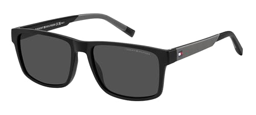 TOMMY HILFIGER TH 2142/S Rectangular Shape Sunglasses for Men 56 mm Size Black/Grey