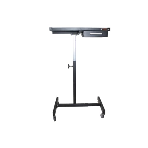 K Tool International 75107 Adjustable Tear Down Work Table with Drawer for Garages, Repair Shops, and DIY, Portable, (4) 2" Swivel Casters, 200 Pound Capacity, Rubber Corners, Heavy Duty Steel, Black