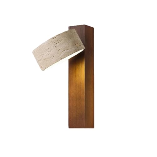 Akfldms Lámpara de Pared de Madera Rotatable Japonesa, Piedra Amarilla de Cueva, Estilo WABI Sabi, para Sala de Estar, Pasillo, Escalera, Dormitorio, Aplique de Pared Junto A la Cama.