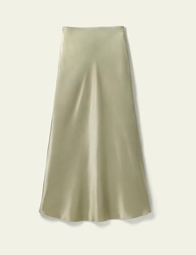 LilySilk 100% Silk Maxi Skirt Slightly Mermaid Design Side Zipper Bottom2