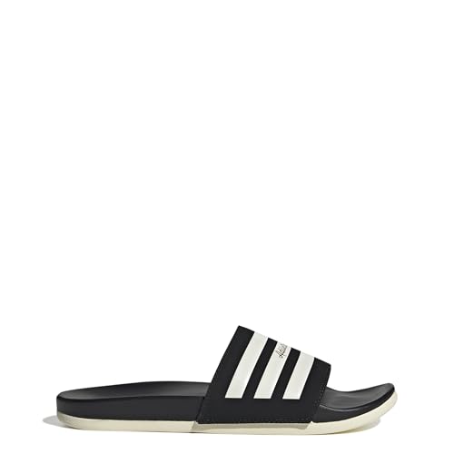 Adidas Unisex Adilette Comfort Logo Slides, Core Black Wonder White Gold Met, 38 EU