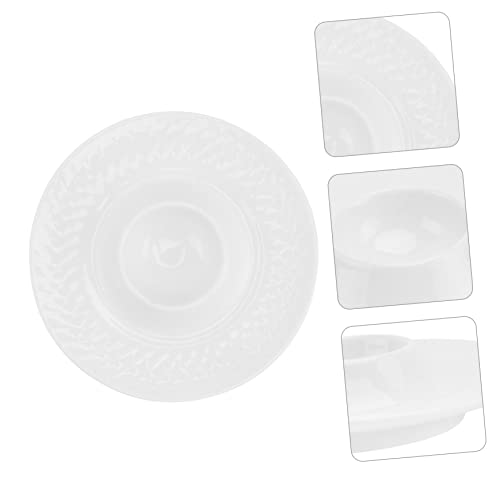 Hueveras de cerámica para el desayuno: juego de 2 bandejas PRETYZOOM para mesas de hogar 4