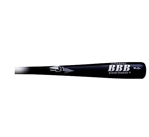 Bamboobat By Pinnacle Sports Equipment Inc. Adult Quadcore Bamboo Baseball Bat With Cupped End, White Handle/Black Barrel, 32" #TOP1
