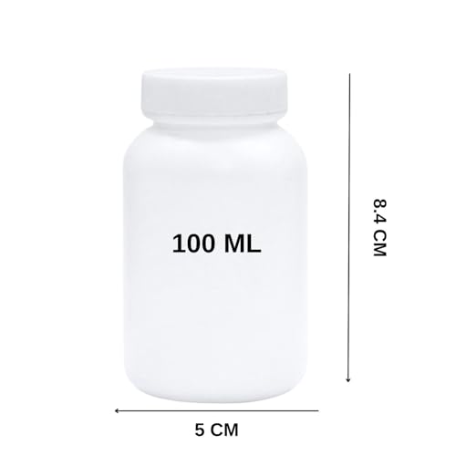 Image of PATCO - 100ml White HDPE Empty Bottle For Capsules & Tablets - For Ayurvedic Powder Storage Bottle /Air Tight (Pack of 100)
