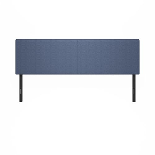 Image of Furinno Roanne Headboard King Size, Plain Upholstered Wooden Head Board, Bed Frame Mount, Easy Assembly, for Bedroom, Dorm, Blue Denim