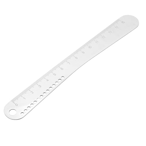 Toyvian Herramienta para Medir Masa de Empanadillas y Pizza de Acero Inoxidable, Regla Precisa para Repostería y Cocina, Utensilio Compacto para Porcionar Masa y Hornear, con Marcas