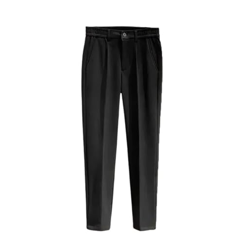 Men’s 100% Woolen Suit Pants Autumn Winter Korean Formal Business Pants Slim Fit Tapered Trousers