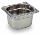 Stainless Steel Gastronorm Pan 1/6 one sixth size. 65mm deep. 1 litre capacity.