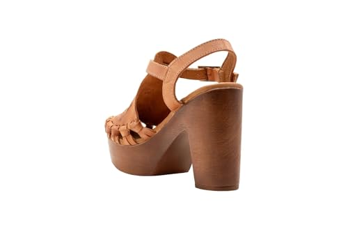 Sbicca Womens Rosarito Huarache Block Casual Sandals Casual High Heel 3" & Up - Brown4