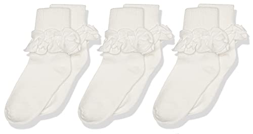 Jefferies Socks Girls 2-6X Misty Ruffle Turn Cuff 3 Pair Pack Socks