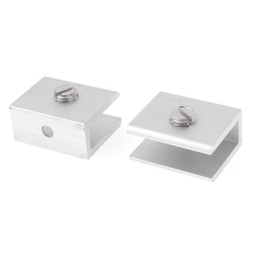Tool parts Aluminum Alloy 9mm Thickness Glass Clip Rectangular Clamp 2 Pcs