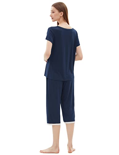 Image of Joyaria Cooling Pajamas Bamboo Viscose Lightweight PJs Set Women Wicking Sleepwear for Night Sweat S-XXL