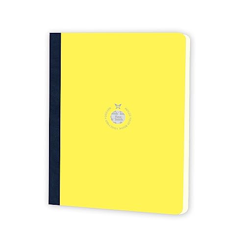 Image of flexbook Smartbook Notebook Ruled Yellow| Large | 17x24cm | 160 pages | 70gsm Fabriano Ivory Paper | Colorful Eco Paper Cover | with Dark Blue linen spine