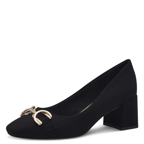 MARCO TOZZI Damen Pumps mit Blockabsatz Vegan, Schwarz (Schwarz),...