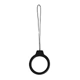 [Ciel Moon] ストラップ リングストラップ 携帯 スマホ スマホ用 Lサイズ 内径22mm [指が滑りにくいシリコン製] (ブラック)