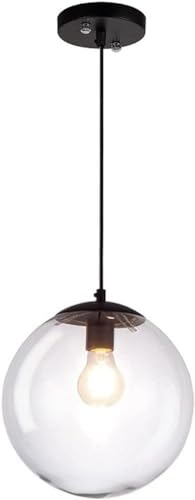 Lustre suspension luminaire de plafond réglable en verre transparent pour cuisine et bar