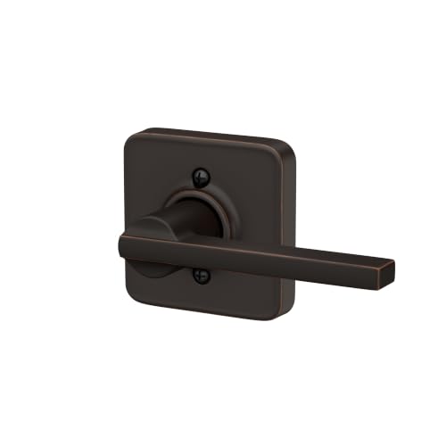 Image of SCHLAGE Latitude Non-Turning Dummy Door Handle, Reversible, Aged Bronze | Non-turning dummy lever door handle with no latch or lock, Decorative pull, One sided, Easy to install, Certified durability