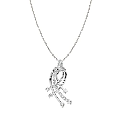 Image of Clara 925 Sterling Silver Iris Pendant Earring Chain Jewellery Set | Rhodium Plated, Swiss Zirconia | Gift for Women & Girls