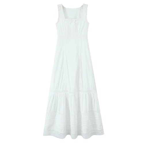 Women's Net Patchwork Slim Fit Flat Collar Vest Dress for Clothing Sweet and Artistic Style Ladies A-Line3