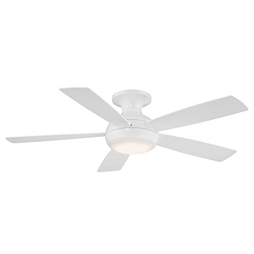 WAC Smart Fans Odyssey Indoor and Outdoor 5-Blade Flush Mount Ceiling Fan 52in Matte White with 3000K LED Light Kit and Remote Control works with Alexa and iOS or Android App WAC Smart Fans Odyssey Indoor and Outdoor 5-Blade Flush Mount Ceiling Fan 52in Matte White with 3000K LED Light Kit and Remote Control works with Alexa and iOS or Android App