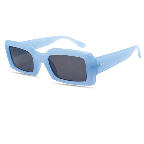 Trendy Rectangle Sunglasses for Women Men Retro 90s Glasses Shades Fashion Cute 2025 Sunglasses