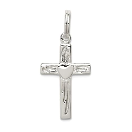 Pendentif croix en argent 925 massif poli collier élégant de haute joaillerie