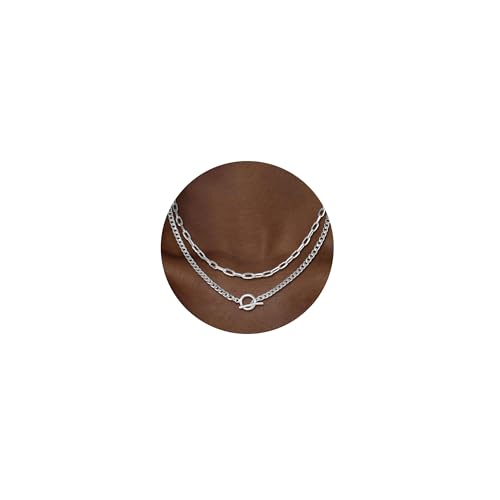 SLOONG 2 Stück Layering Ketten Set Silberkette Wasserfest Choker Kette Damen Silber 925 Verstellbares Halskette Panzerkette Silber Halskette für Frauen Damen Schmuck SLOONG 2 Stück Layering Ketten Set Silberkette Wasserfest Choker Kette Damen Silber 925 Verstellbares Halskette Panzerkette Silber Halskette für Frauen Damen Schmuck