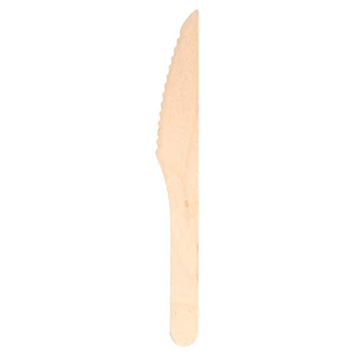 packer PRO Pack 100 Cuchillos Deshechables de Madera Sostenible, 16cm