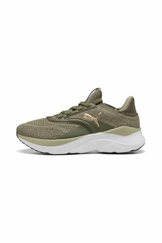 PUMA Softride Mayve WN's - Tenis de Correr para Mujer, Loden Green Lux Army Puma Gold, 39 EU