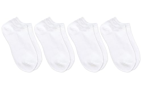 Jefferies Socks Boys Girls Rayon Derived From Bamboo School Uniform Sport Low Cut Liner Socks 4 Pair Pack (US, Alpha, Medium, Regular, White)