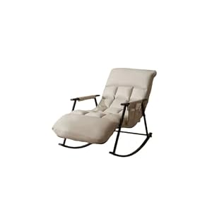 TPPT リビングルームロッカーアクセントチェア オットマン付き レジャーソファ ロッキングチェア リクライニングアームチェア ソフト布張り レイジーチェア バルコニー リビングルーム 裏庭用 (グレー,防水猫用スクラッチスキン+ブラ...