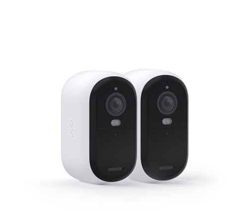 Arlo Essential Security Caméra sans Fil 2K avec projecteur, intérieur et extérieur, 2ème génération, Audio à 2 Voies, Vision Nocturne en Couleur, Activation de Mouvement, Notifications en Temps réel,