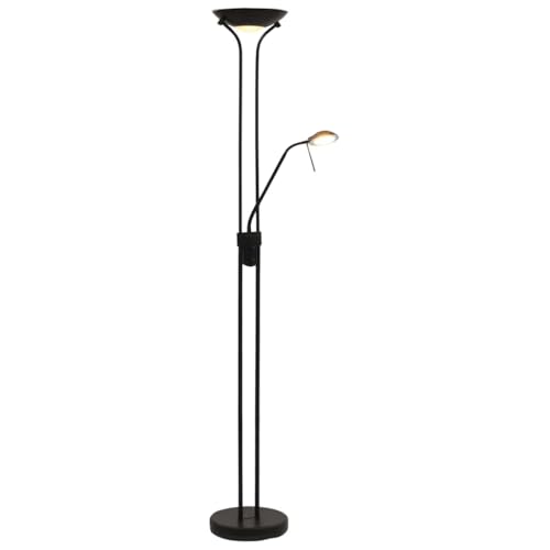 vidaXL LED Stehleuchte Dimmbare Stehlampe Deckenfluter Standlampe Standleuchte Bodenlampe Leselampe Wohnzimmer Lampe Leuchte 23W 180cm