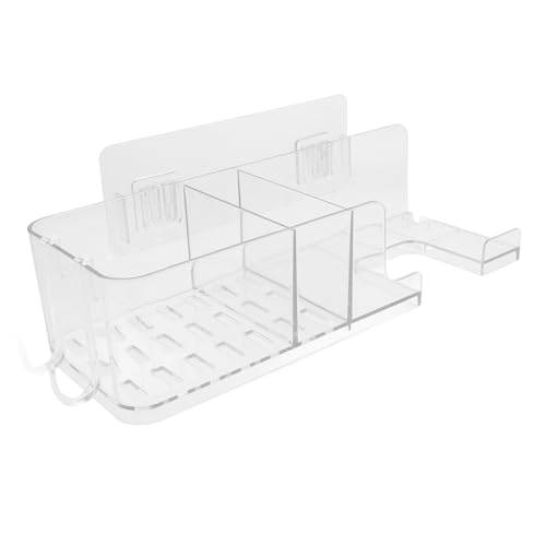 Unomor Practical Wall Mount Storage Rack Hair Dryer Holder for Bathroom Bedroom Smooth Edges Easy to Remove